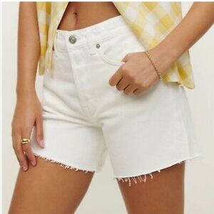 Reformation High Rise Jean Shorts